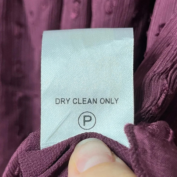 ANTHRO RAHI CALI Off Shoulder Clip Dot Sheer Gold Ties Longsleeve Blouse Top - Picture 11 of 11